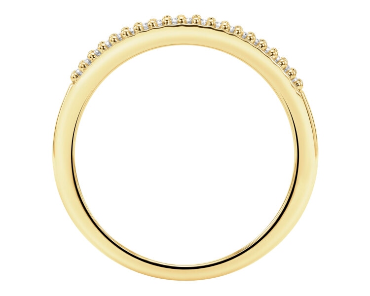 Pierścionek z żółtego złota z diamentami - 0,27 ct - próba 585