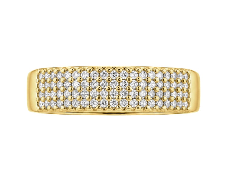 Pierścionek z żółtego złota z diamentami - 0,27 ct - próba 585