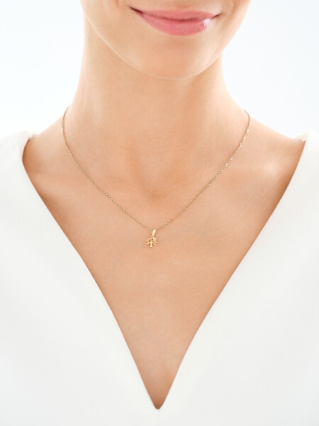 Zawieszka z żółtego złota z diamentem - drzewko - 0,005 ct - próba 375