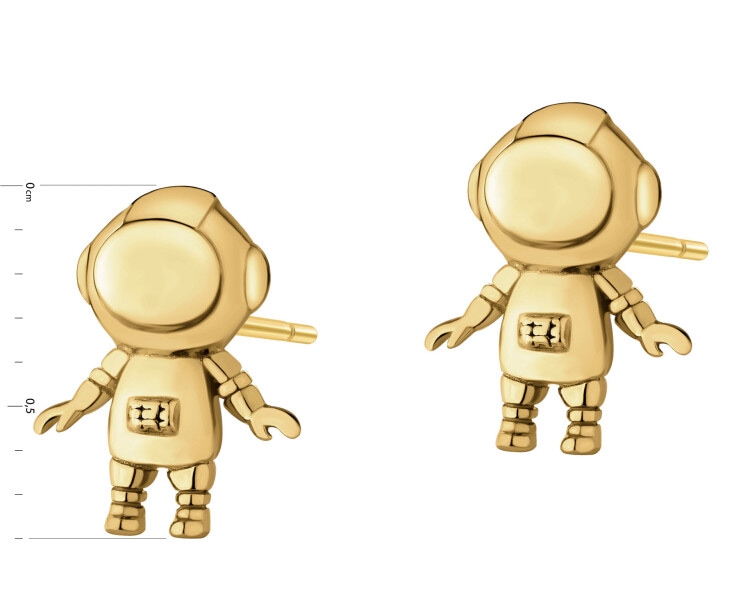 Pozlacené stříbrné náušnice - astronauti