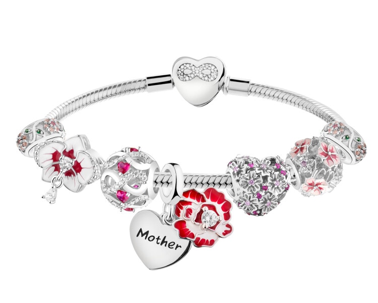 Bransoleta beads zestaw - serce, nieskończoność, mama, kwiaty