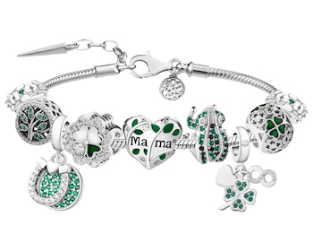 Bransoleta beads zestaw - mama, serce, nieskończoność, koniczyna, żaba, drzewko, podkowa