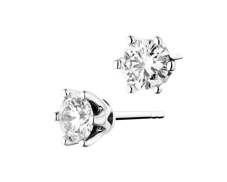 Náušnice z bílého zlata s brilianty - SI2/H - 1,40 ct - ryzost 750