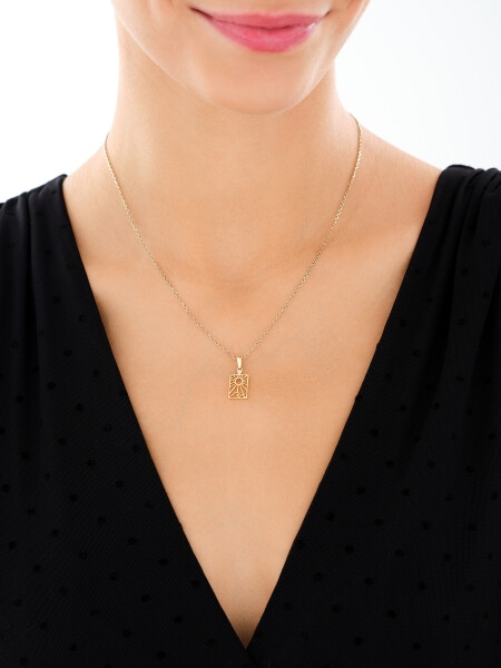 Zawieszka z żółtego złota z diamentem - Słońce - 0,007 ct - próba 375
