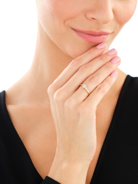 Zlatý prsten s diamanty - 0,09 ct - ryzost 585