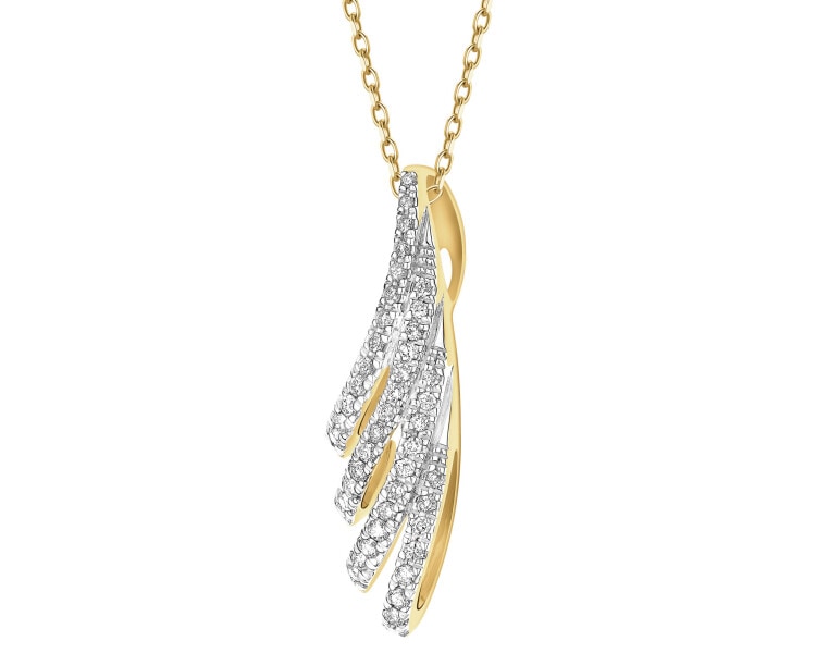 Zawieszka z żółtego złota z brylantami - 0,23 ct - próba 585