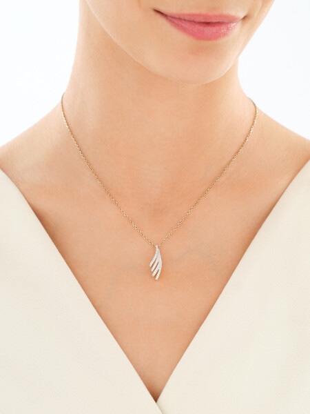 Zlatý přívěsek s brilianty - 0,23 ct - ryzost 585