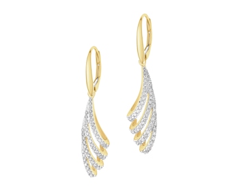 Kolczyki z żółtego złota z brylantami - 0,46 ct - próba 585