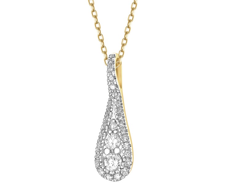 Zawieszka z żółtego złota z brylantami - 0,34 ct - próba 585