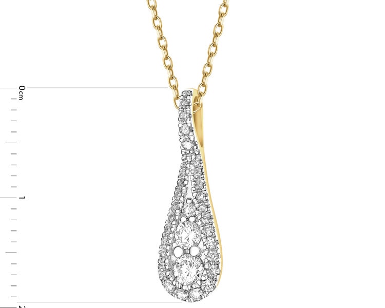 Zlatý přívěsek s brilianty - 0,34 ct - ryzost 585