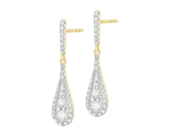 Kolczyki z żółtego złota z brylantami - 0,64 ct - próba 585
