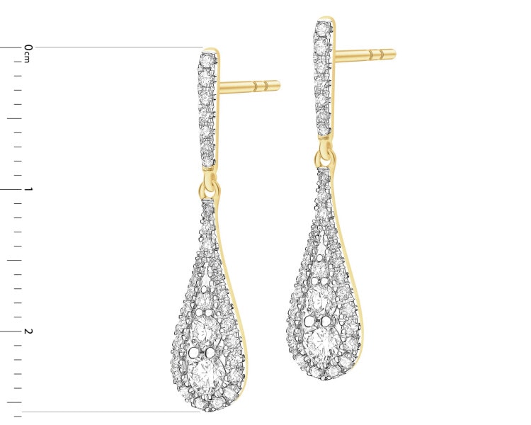 Zlaté náušnice s brilianty - 0,64 ct - ryzost 585