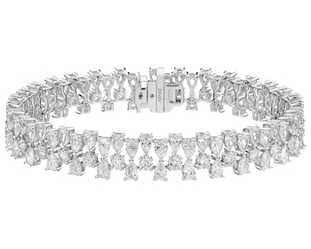 Bransoletka z białego złota z diamentami - 11,72 ct - próba 750