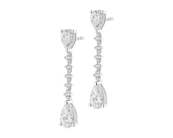 Kolczyki z białego złota z diamentami - 1,74 ct - próba 750