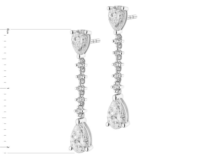 Náušnice z bílého zlata s diamanty - 1,74 ct - ryzost 750