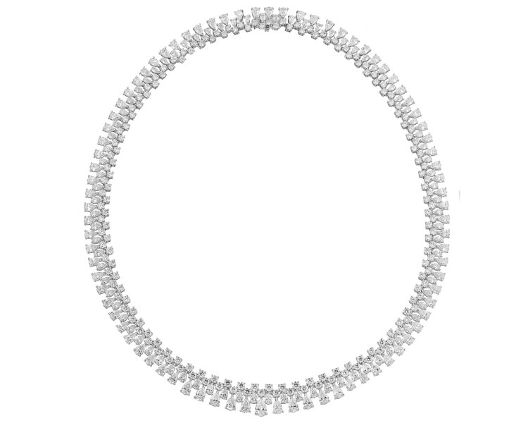 Naszyjnik z białego złota z diamentami - 37,48 ct - próba 750