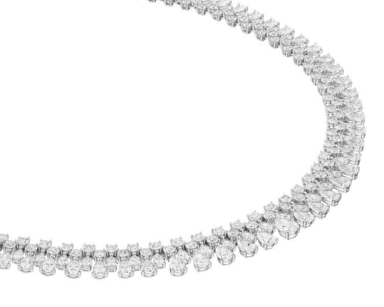 Naszyjnik z białego złota z diamentami - 37,48 ct - próba 750