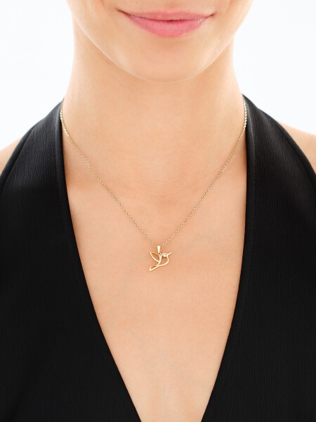 Zawieszka z żółtego z brylantem - koliber - 0,008 ct - próba 375