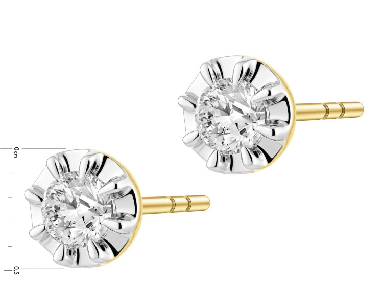 Zlaté náušnice s brilianty - 0,26 ct - ryzost 585