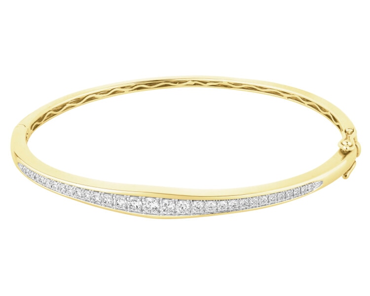 Bransoletka z żółtego złota z brylantami - 1,01 ct - próba 585