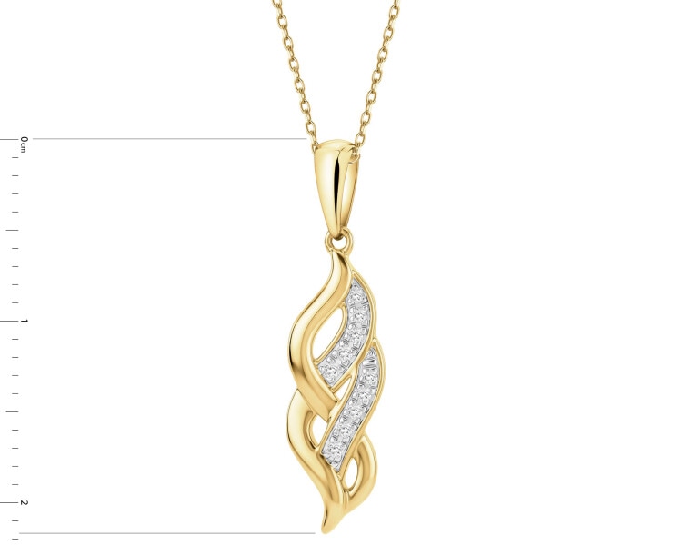 Zlatý přívěsek s diamanty - 0,04 ct - ryzost 585