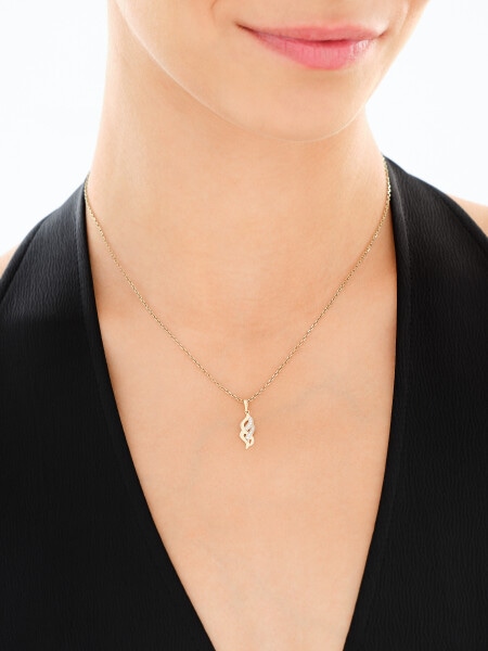 Zlatý přívěsek s diamanty - 0,04 ct - ryzost 585