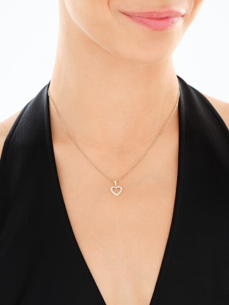 Zlatý přívěsek s diamanty - srdce - 0,05 ct - ryzost 585
