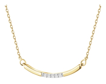 Naszyjnik z żółtego z brylantami - 0,02 ct - próba 375