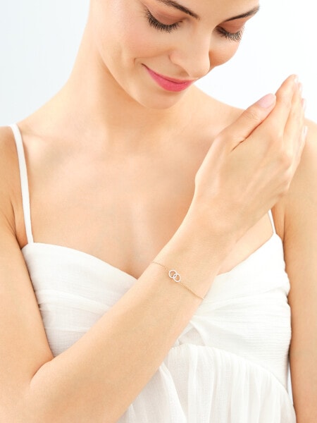 Bransoletka z żółtego złota z diamentami - koła - 0,09 ct - próba 585