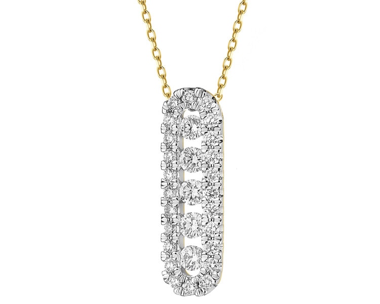 Naszyjnik z żółtego złota z brylantami - 0,33 ct - próba 585