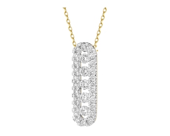 Naszyjnik z żółtego złota z brylantami - 0,33 ct - próba 585