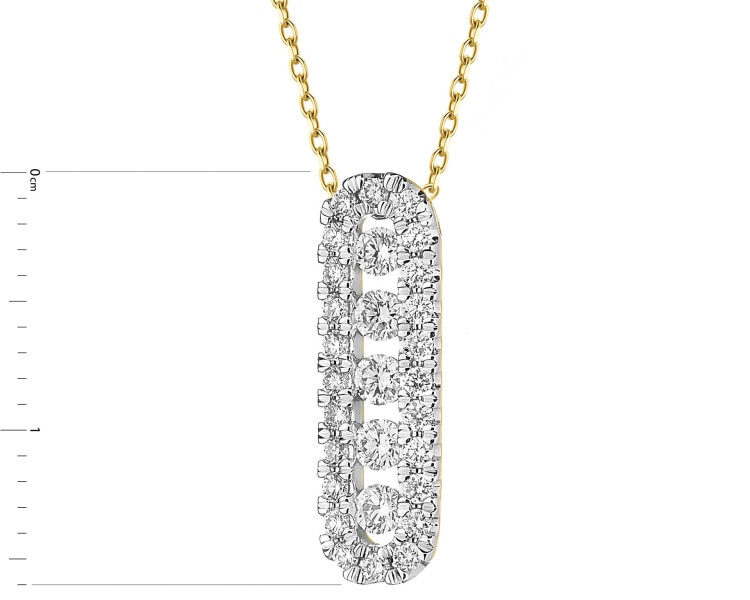 Naszyjnik z żółtego złota z brylantami - 0,33 ct - próba 585