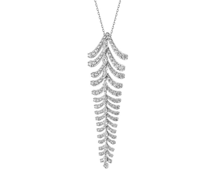 Naszyjnik z białego złota z diamentami - 2,02 ct - próba 750