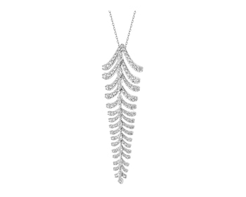 Naszyjnik z białego złota z diamentami - 2,02 ct - próba 750