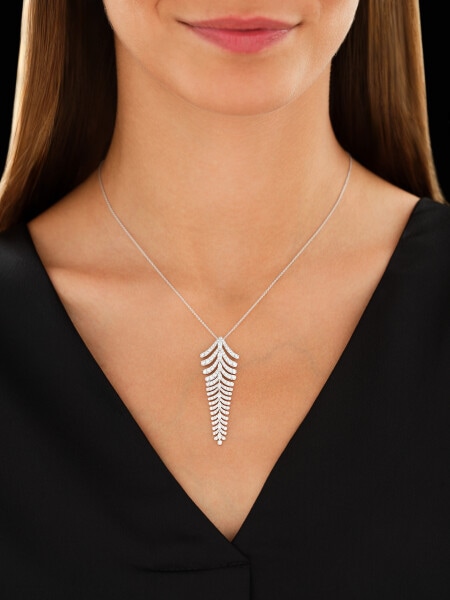 Naszyjnik z białego złota z diamentami - 2,02 ct - próba 750