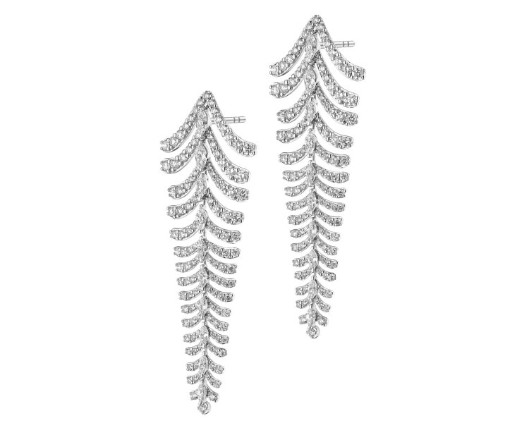 Kolczyki z białego złota z diamentami - 4,03 ct - próba 750