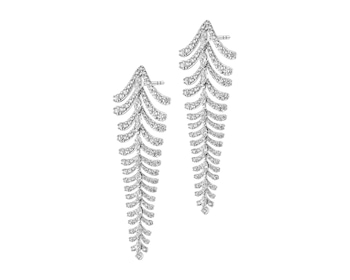 Kolczyki z białego złota z diamentami - 4,03 ct - próba 750