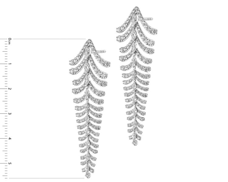 Kolczyki z białego złota z diamentami - 4,03 ct - próba 750