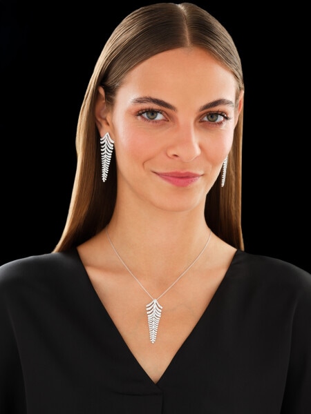 Kolczyki z białego złota z diamentami - 4,03 ct - próba 750
