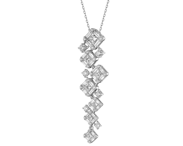 Náhrdelník z bílého zlata s diamanty - 1,47 ct - ryzost 585