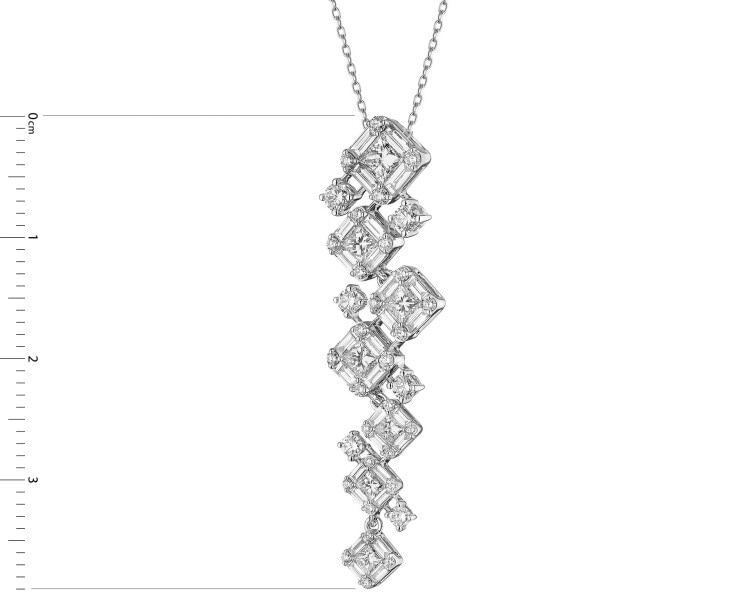 Náhrdelník z bílého zlata s diamanty - 1,47 ct - ryzost 585