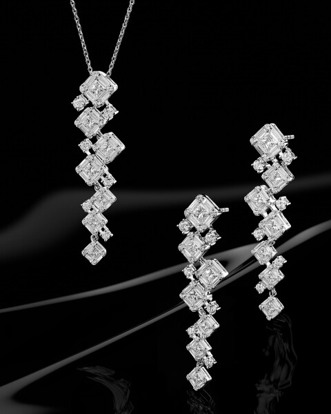 Náhrdelník z bílého zlata s diamanty - 1,47 ct - ryzost 585