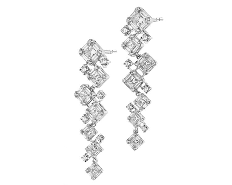 Náušnice z bílého zlata s diamanty - 2,83 ct - ryzost 585