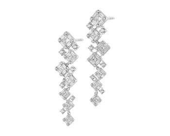 Náušnice z bílého zlata s diamanty - 2,83 ct - ryzost 585