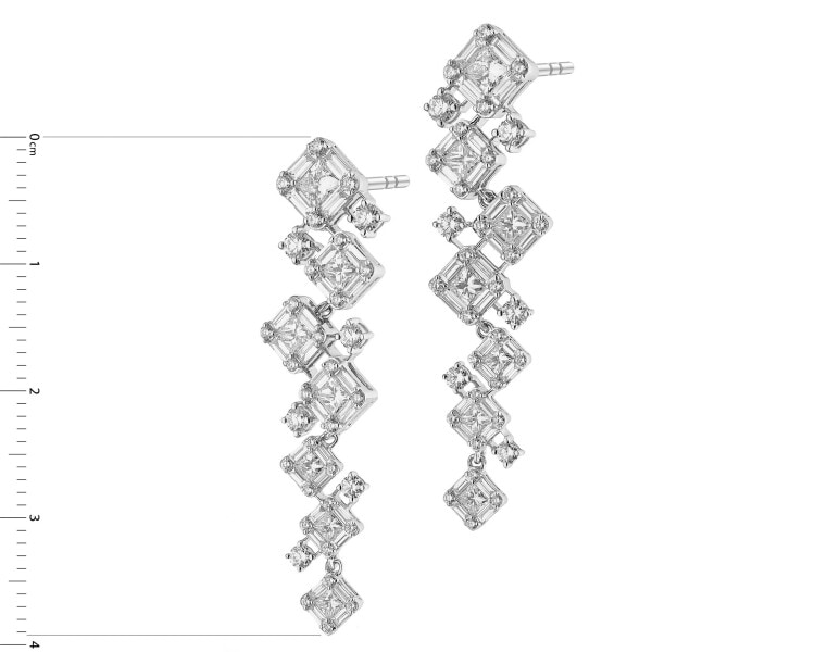 Náušnice z bílého zlata s diamanty - 2,83 ct - ryzost 585