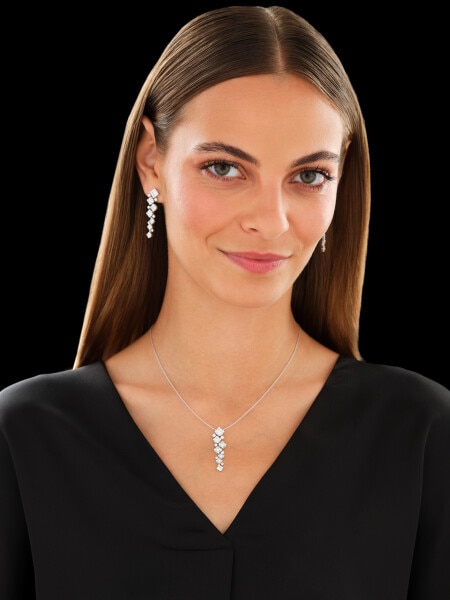 Kolczyki z białego złota z diamentami - 2,83 ct - próba 585