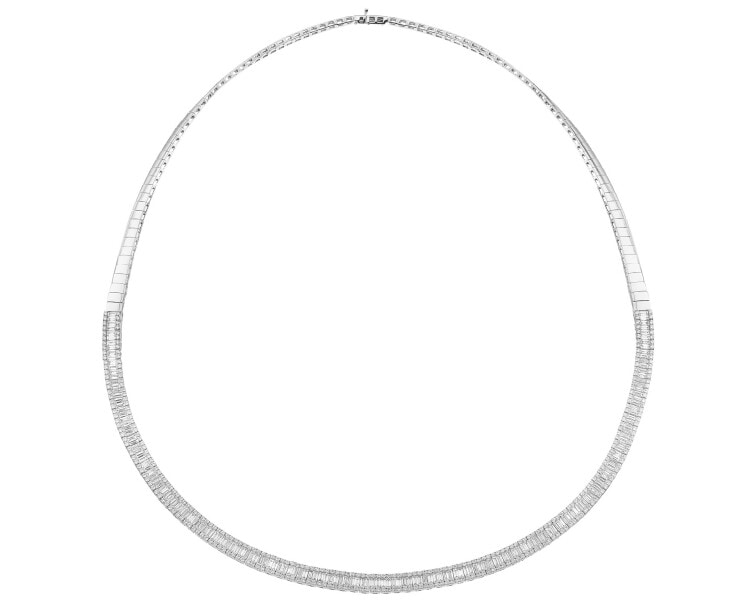 Naszyjnik z białego złota diamentami - 6,59 ct - próba 750