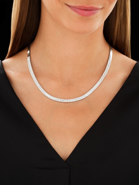 Naszyjnik z białego złota diamentami - 6,59 ct - próba 750