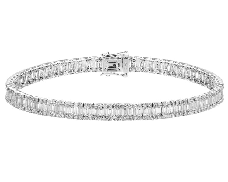 Bransoletka z białego złota z diamentami - 5,37 ct - próba 750