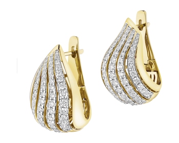 Kolczyki z żółtego złota z brylantami - 1,66 ct - próba 585